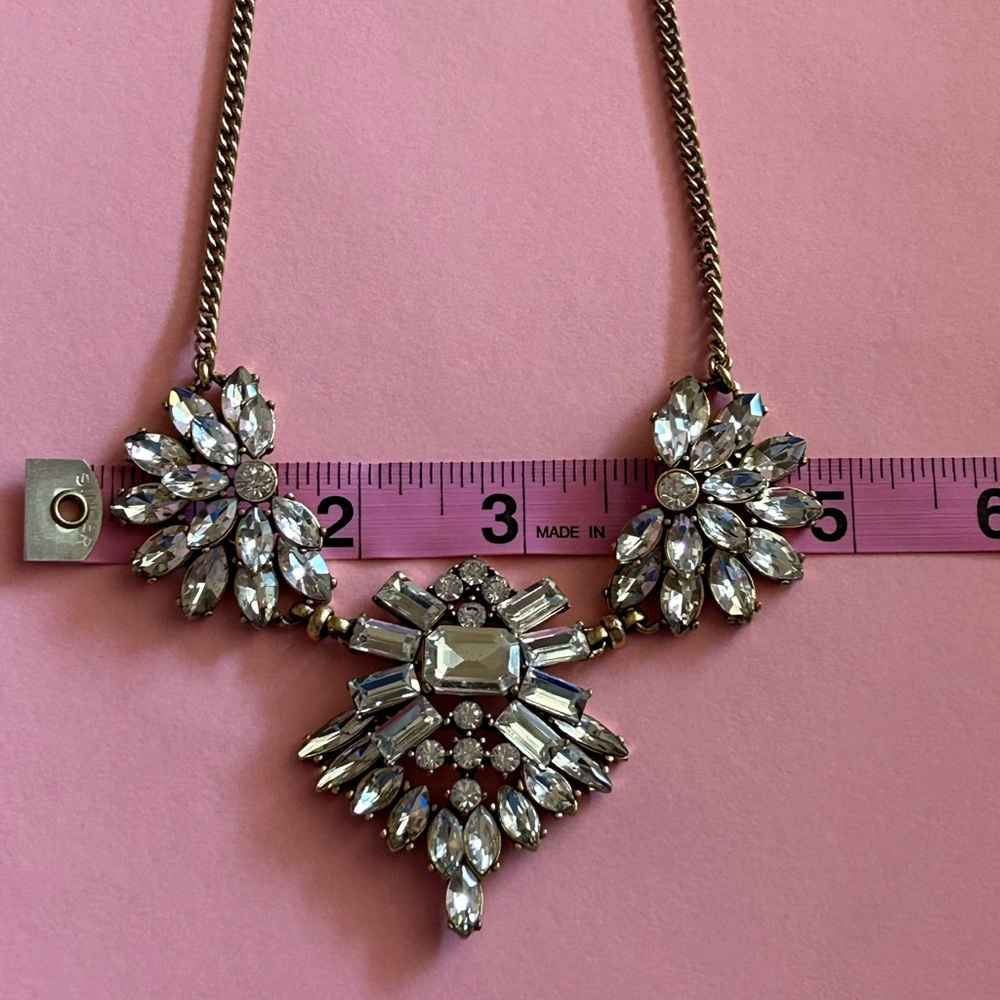 J. Crew Gold Rhinestone Necklace - Picture 9 of 12